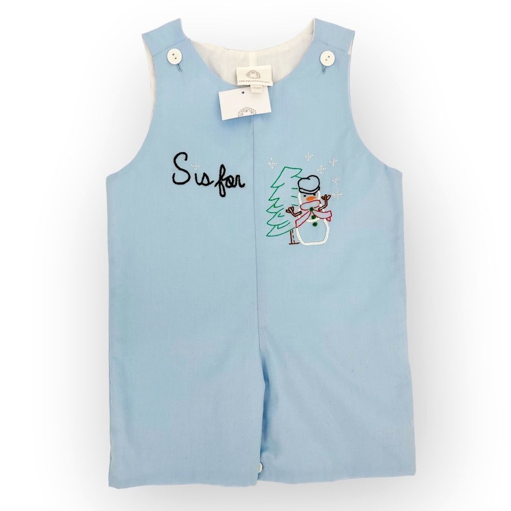 THE PROPER PEONY NWT Holiday S is for Snowman NWT BOYS Christmas Jon-Jon